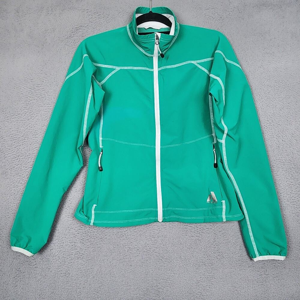 Eddie Bauer First Ascent Jacket Womens Medium Green Softshell Full Zip Hiking